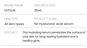 5D Hyaluronic acid hydrating face serum 2